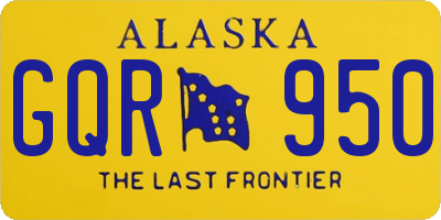 AK license plate GQR950