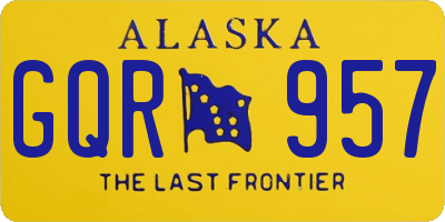 AK license plate GQR957