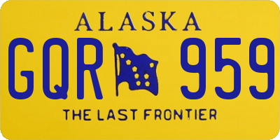 AK license plate GQR959