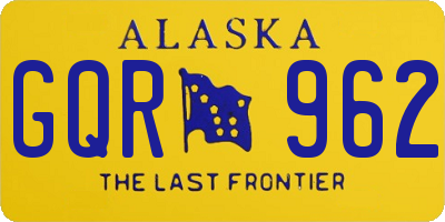 AK license plate GQR962