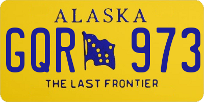 AK license plate GQR973
