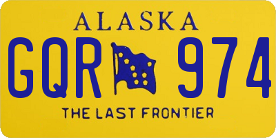 AK license plate GQR974