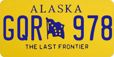 AK license plate GQR978