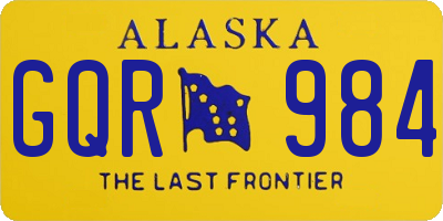 AK license plate GQR984