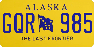 AK license plate GQR985