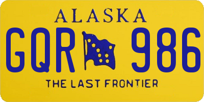 AK license plate GQR986