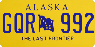 AK license plate GQR992
