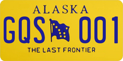AK license plate GQS001