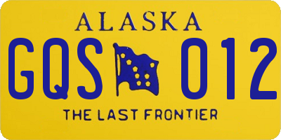 AK license plate GQS012