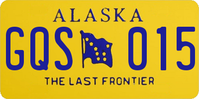 AK license plate GQS015