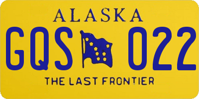 AK license plate GQS022