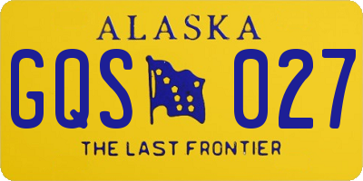 AK license plate GQS027