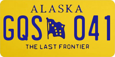 AK license plate GQS041