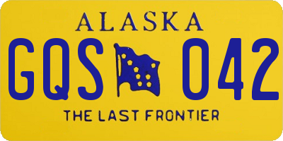 AK license plate GQS042