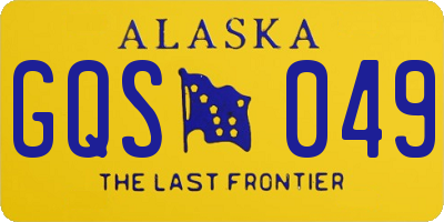 AK license plate GQS049