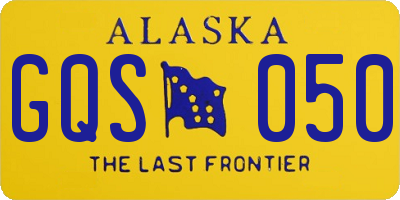 AK license plate GQS050
