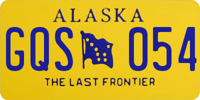 AK license plate GQS054