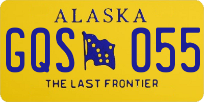 AK license plate GQS055