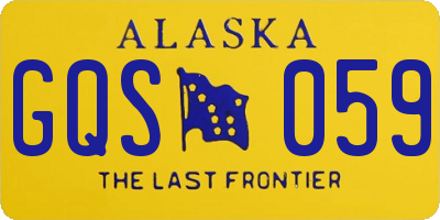 AK license plate GQS059