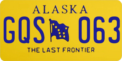 AK license plate GQS063