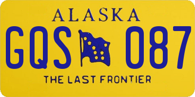 AK license plate GQS087