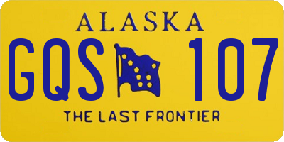 AK license plate GQS107