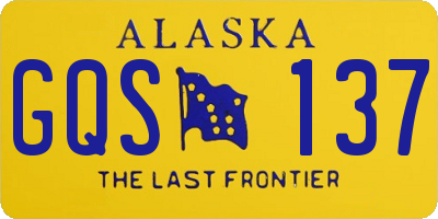 AK license plate GQS137