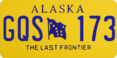 AK license plate GQS173