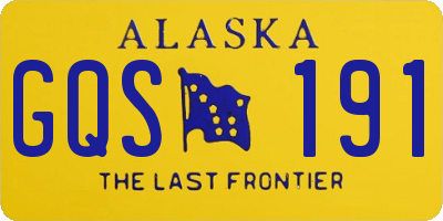 AK license plate GQS191