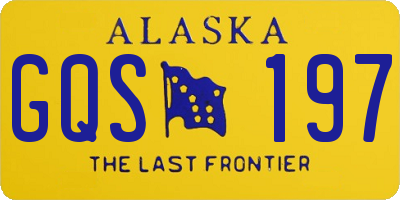 AK license plate GQS197