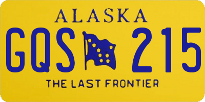 AK license plate GQS215