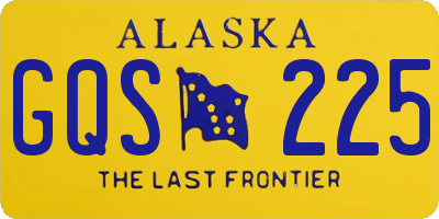 AK license plate GQS225