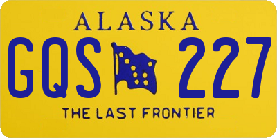 AK license plate GQS227