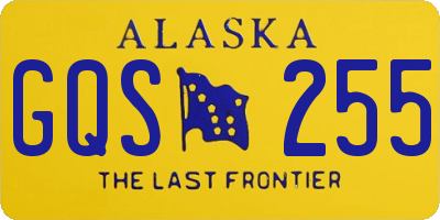 AK license plate GQS255