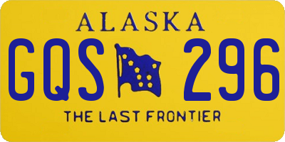 AK license plate GQS296