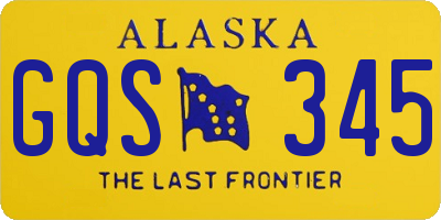 AK license plate GQS345