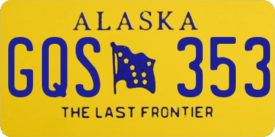 AK license plate GQS353