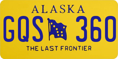 AK license plate GQS360