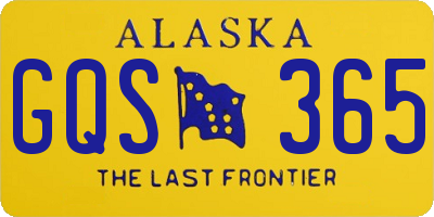AK license plate GQS365
