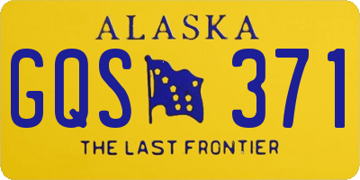 AK license plate GQS371