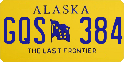 AK license plate GQS384