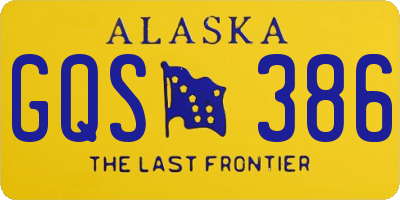 AK license plate GQS386