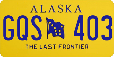 AK license plate GQS403