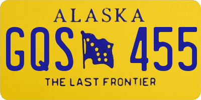 AK license plate GQS455