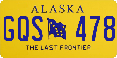 AK license plate GQS478