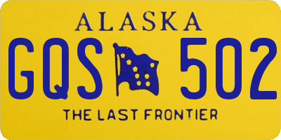 AK license plate GQS502