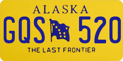 AK license plate GQS520