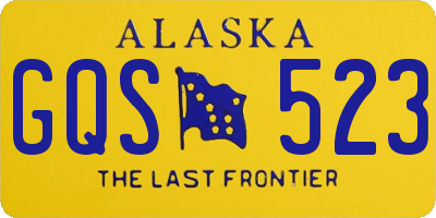 AK license plate GQS523