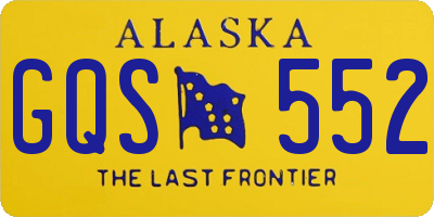 AK license plate GQS552