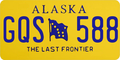 AK license plate GQS588